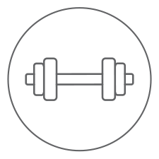 Dumbbell icon representing strength and durability